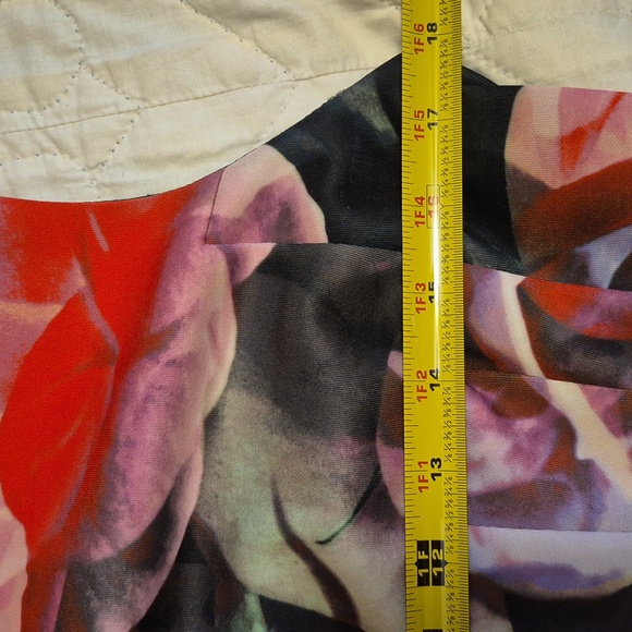 Vince Camuto Sleeveless Floral Zip Back Up Dress With Pockets Colorful Size 14 - Picture 6 of 9